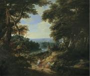 unknow artist Landscape with a castle and figures oil painting reproduction
